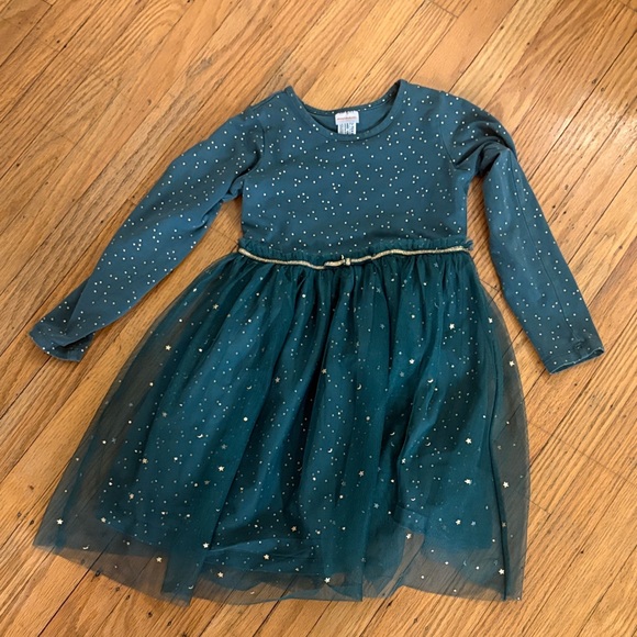 Hanna Andersson Other - *Hanna Andersson Green Long Sleeve Tulle Star Dress-size 6-7